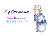 Grandma Watercolor Illustration
