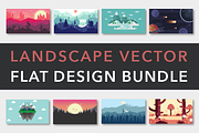 Landscape Vector Flat Design Bundle