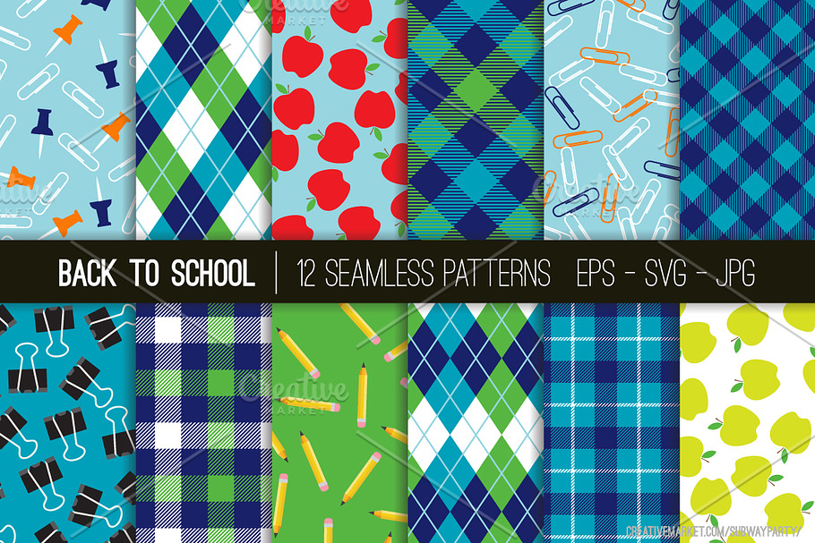 Back To School Vector Patterns