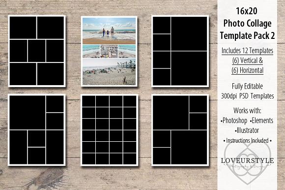 16x20 Photo Template Pack 2 in Templates - product preview 1