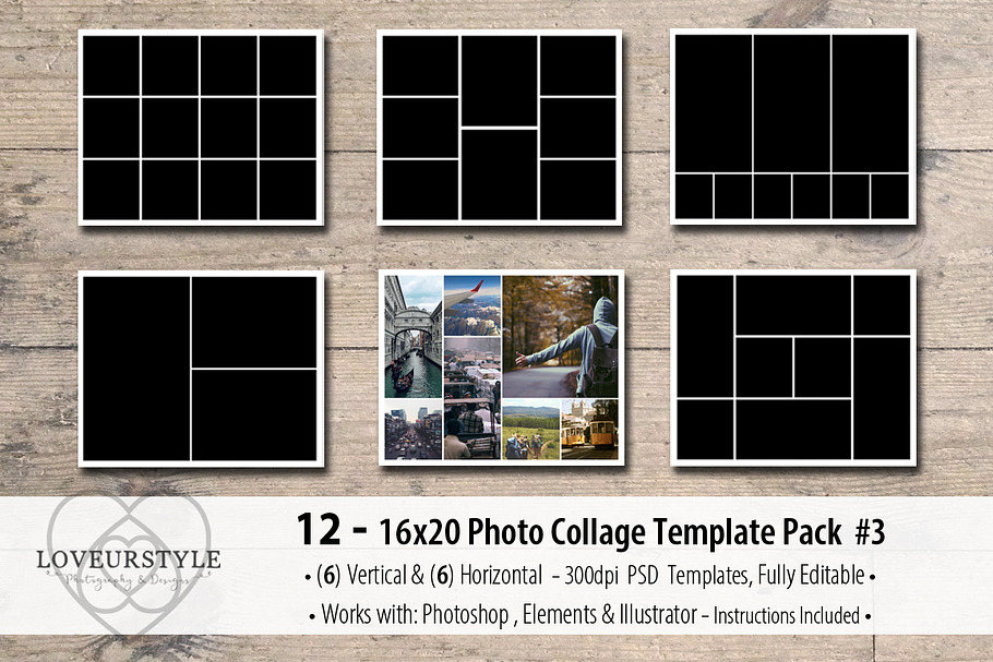16x20 Photo Template Pack 3 in Templates - product preview 8