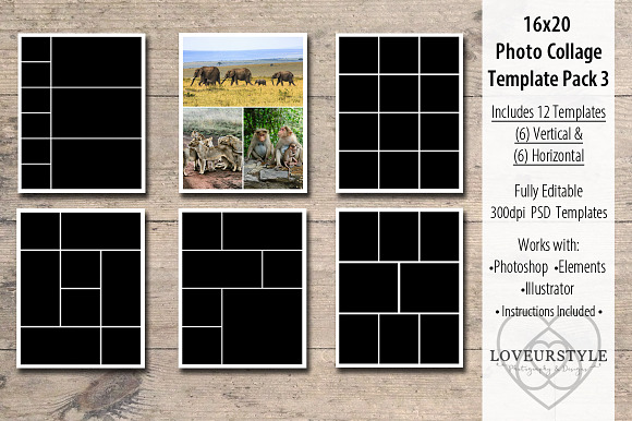 16x20 Photo Template Pack 3 in Templates - product preview 1