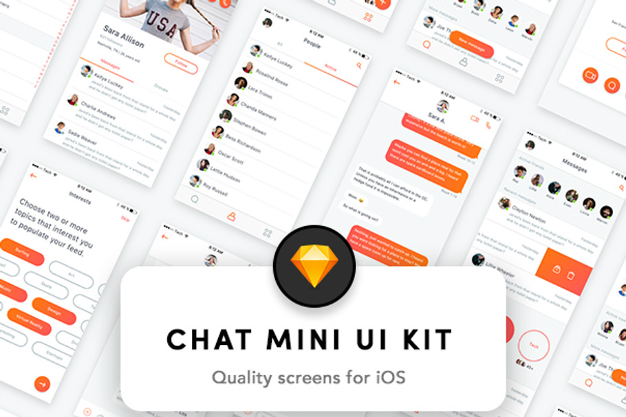 Chat mini kit for iOS in UI Kits and Libraries - product preview 8