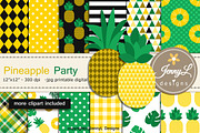 Pineapple digital Papers & clipart