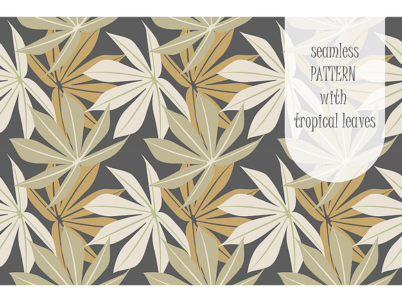 6 Seamless patterns with tropical le in Patterns - product preview 2