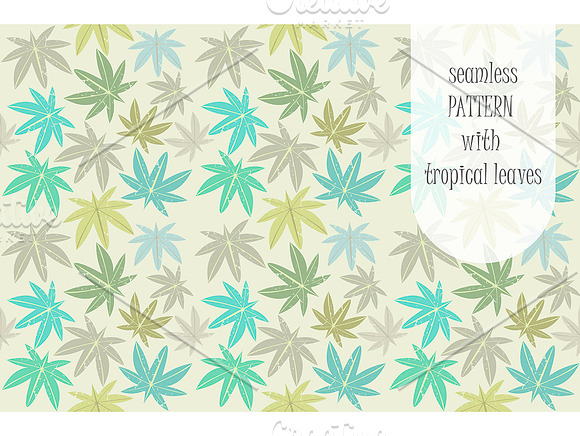 6 Seamless patterns with tropical le in Patterns - product preview 6