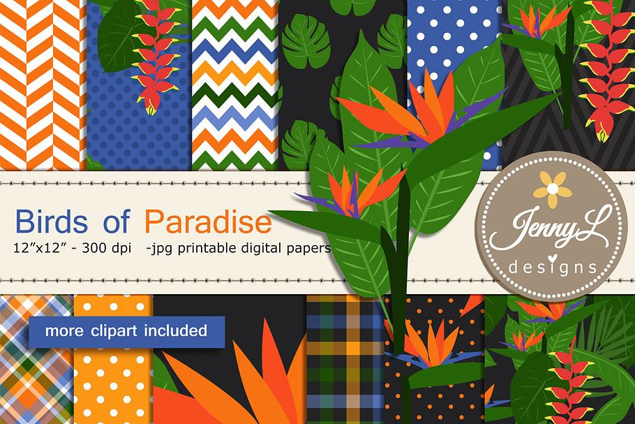 Bird of Paradise Digital Paper in Patterns - product preview 8