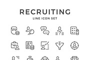 Set line icons of recruiting