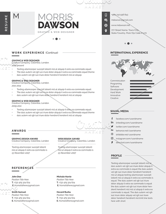 Clean Infographic Resume/CV in Resume Templates - product preview 6