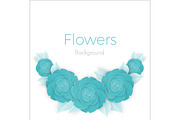 Flowers background with three dimensional blue rose
