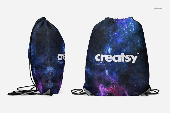 Drawstring Backpack 2 Mockup Set in Product Mockups - product preview 2