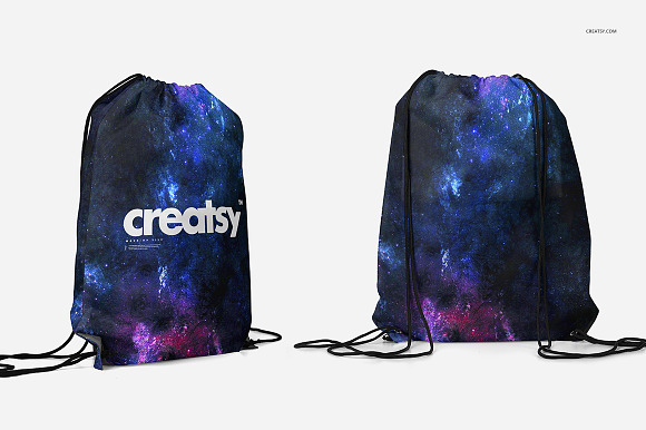 Drawstring Backpack 2 Mockup Set in Product Mockups - product preview 3