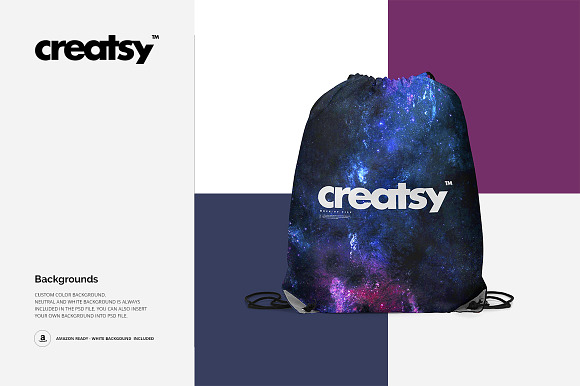Drawstring Backpack 2 Mockup Set in Product Mockups - product preview 6