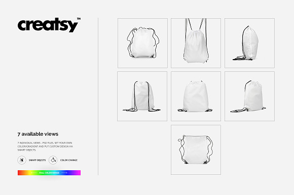 Drawstring Backpack 2 Mockup Set in Product Mockups - product preview 7