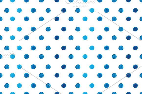 Blue watercolor seamless patterns in Patterns - product preview 4