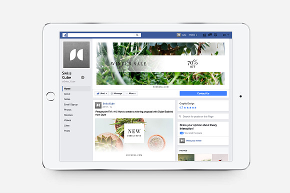 White Facebook Cover Pack in Facebook Templates - product preview 2