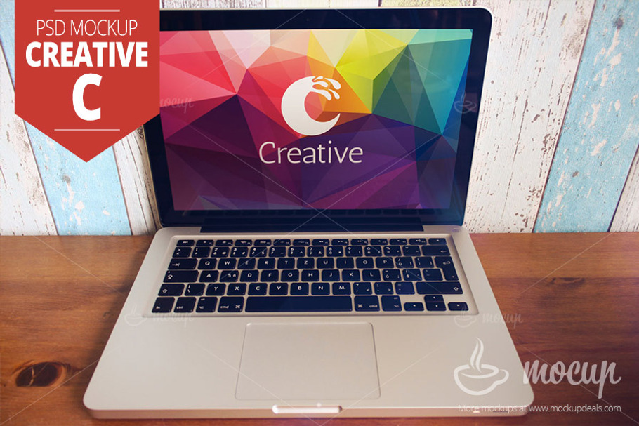 MacBook PSD Mockup Creative “C” in Mobile & Web Mockups - product preview 8