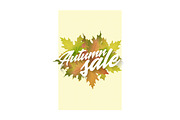 Autumn sale. Template of vector poster. Applicable for design gift card, flyer or placard.