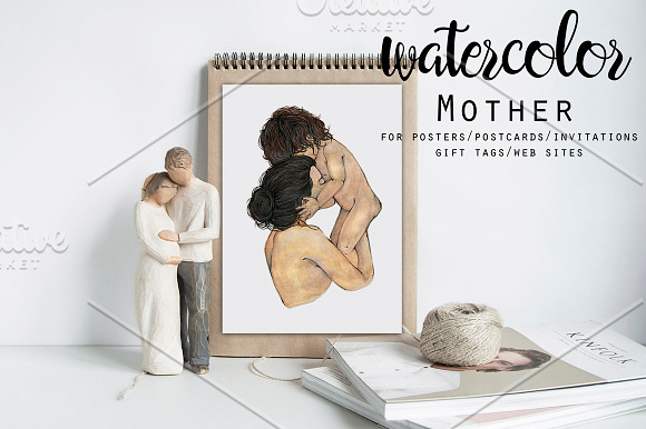 Watercolor Mother in Illustrations - product preview 3