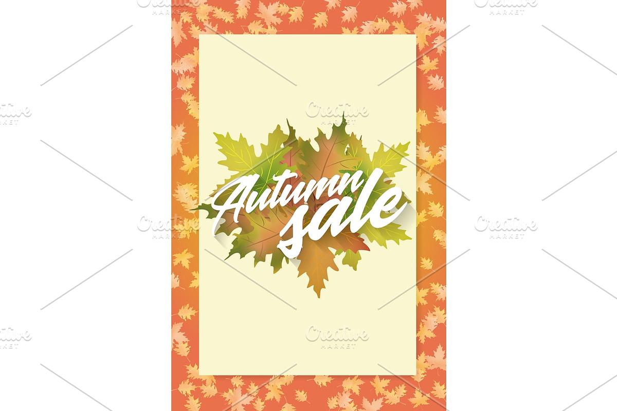 Autumn sale. Concept of poster. Applicable for advertising and promotion, season offer, design gift card, flyer or placard. in Objects - product preview 8