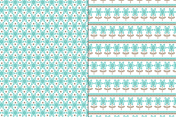 Turquoise Brown Embroidered Patterns in Patterns - product preview 2