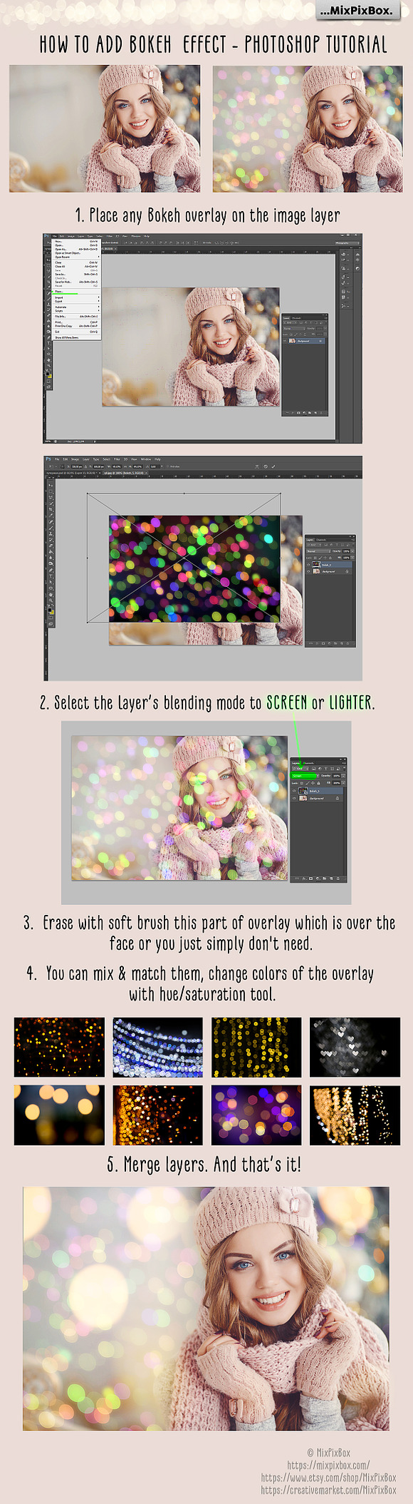 100 Bokeh Photo Overlays in Photoshop Layer Styles - product preview 6