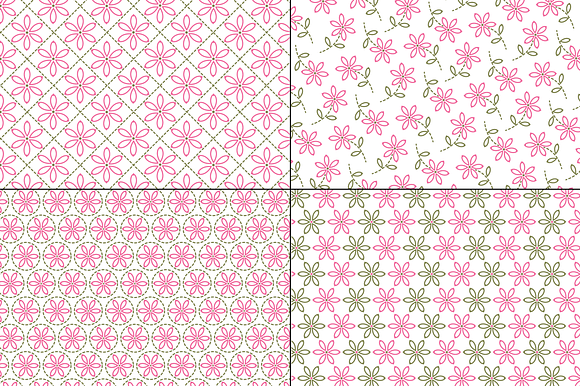 Pink Green Embroidered Patterns in Patterns - product preview 2