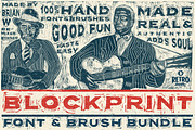 Blockprint Font & Brush Pack