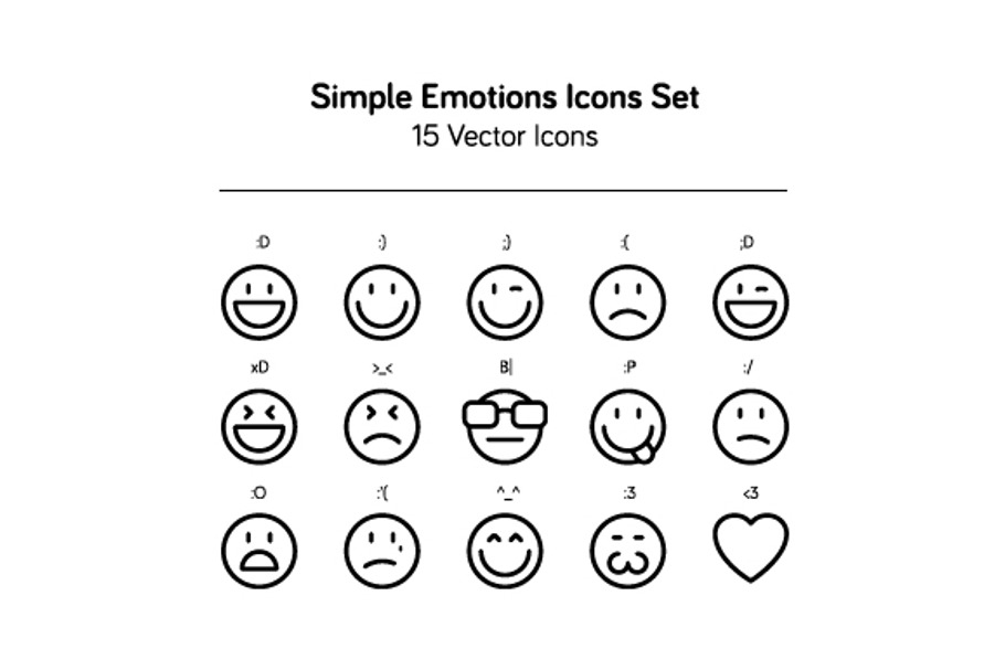 Simple Emotions Icons Set