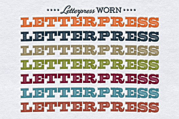 Worn Letterpress Photoshop Styles in Photoshop Layer Styles - product preview 1