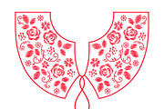 Neck embroidery design with flowers