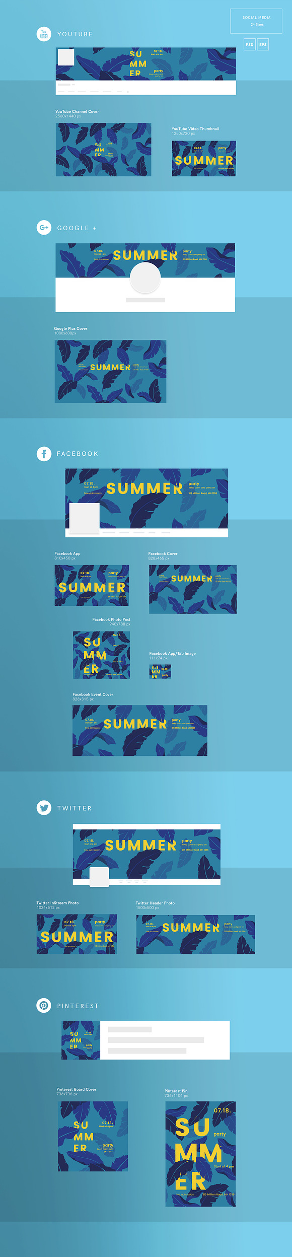 Promo Bundle | Summer Leaves in Templates - product preview 7