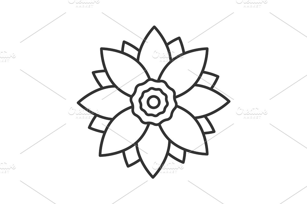 Lotus flower linear icon in Flower Icons - product preview 8