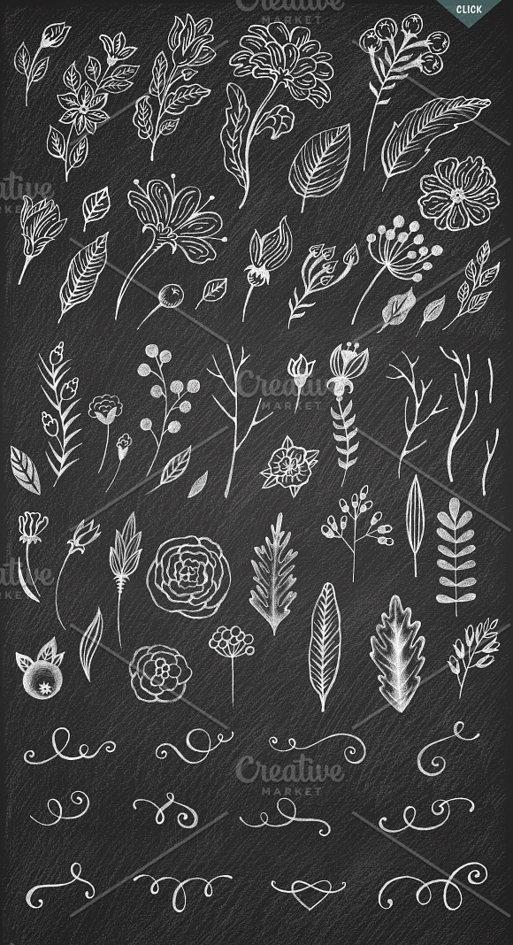 Hand drawn decorative elements in Illustrations - product preview 2