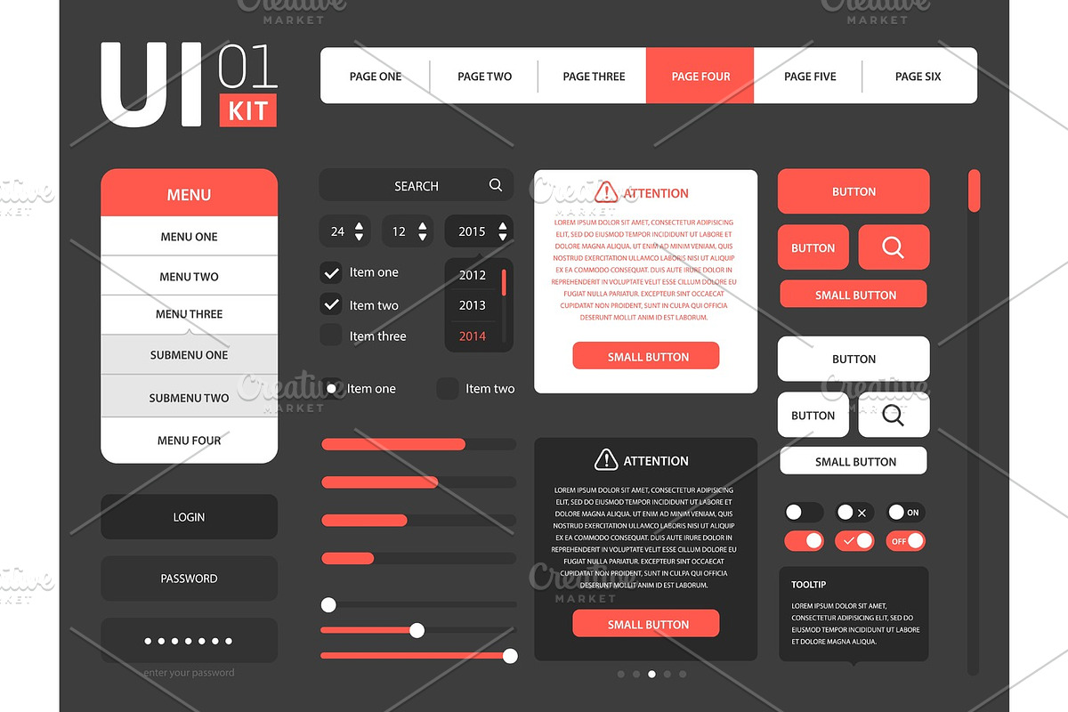 Vector UI template in UI Kits and Libraries - product preview 8