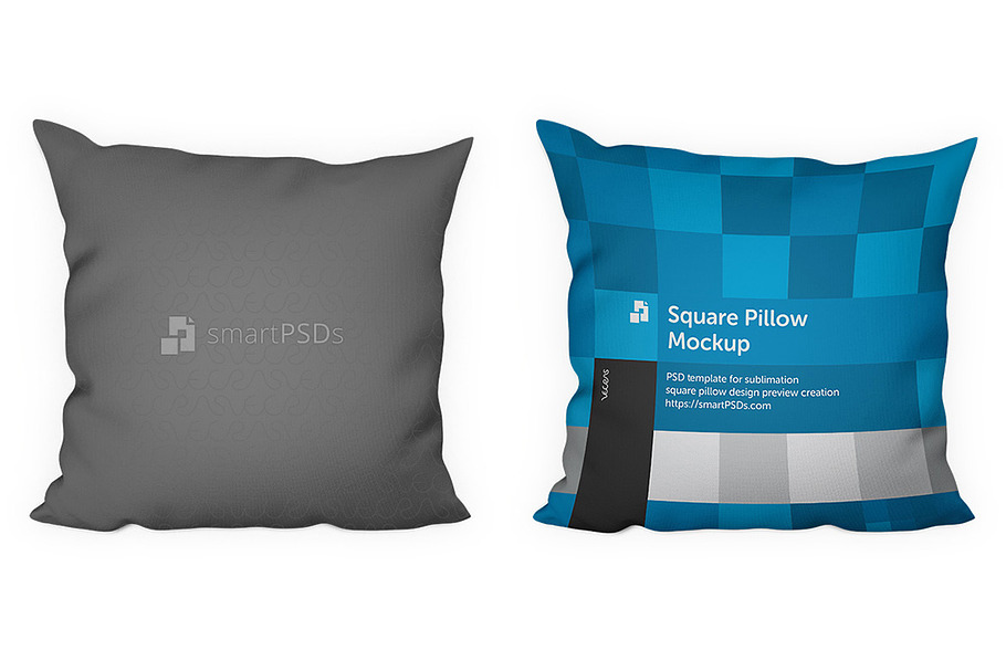 Square Pillow Design Preview Mockup in Product Mockups - product preview 8