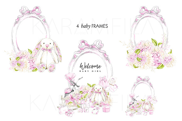 Baby Girl Clipart in Illustrations - product preview 3