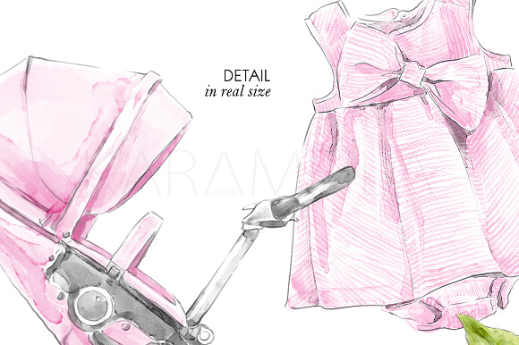 Baby Girl Clipart in Illustrations - product preview 4