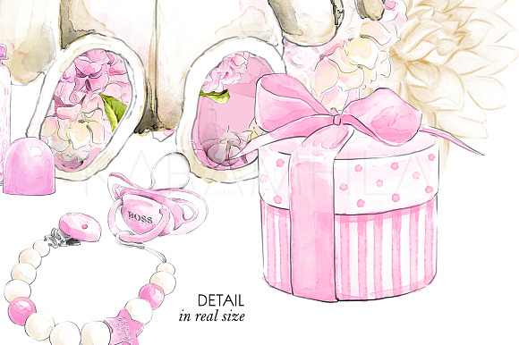 Baby Girl Clipart in Illustrations - product preview 6