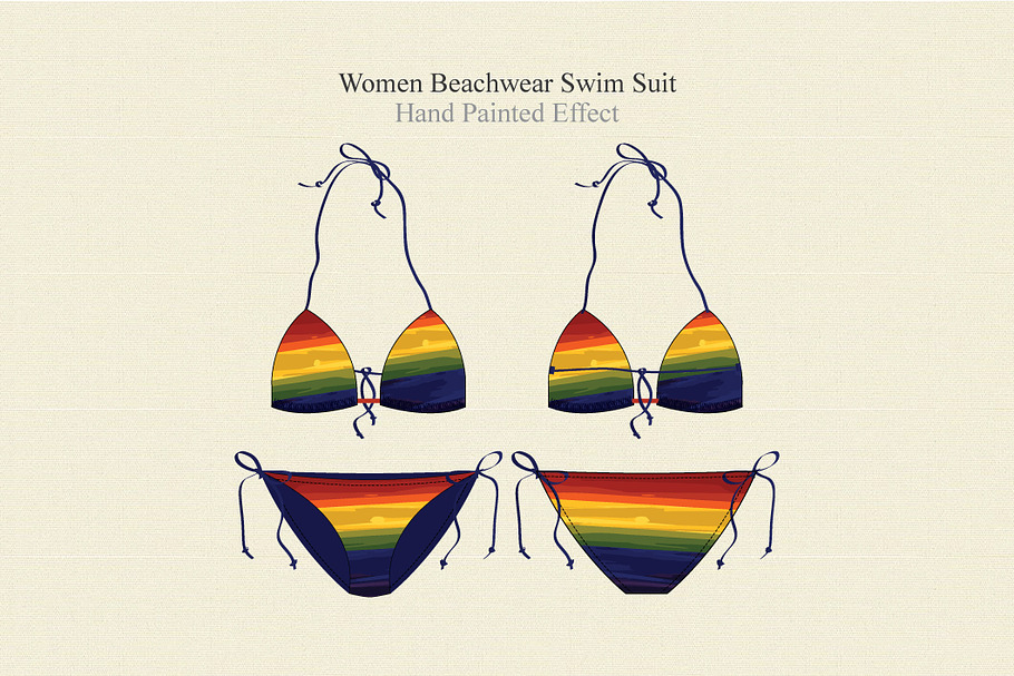 Women Beachwear Swim Suit in Illustrations - product preview 8