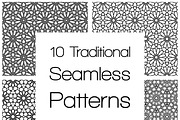 Set of traditional seamless patterns