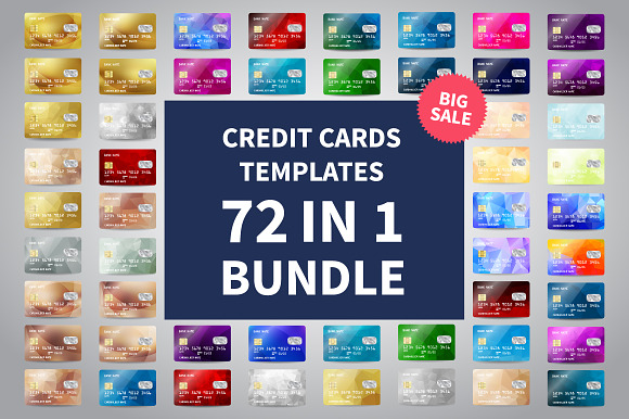 72 IN 1 Credit Cards Template SALE in Objects - product preview 1