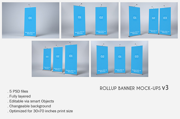 Roll Up Banner Mock-Ups V3 in Mockup Templates - product preview 1