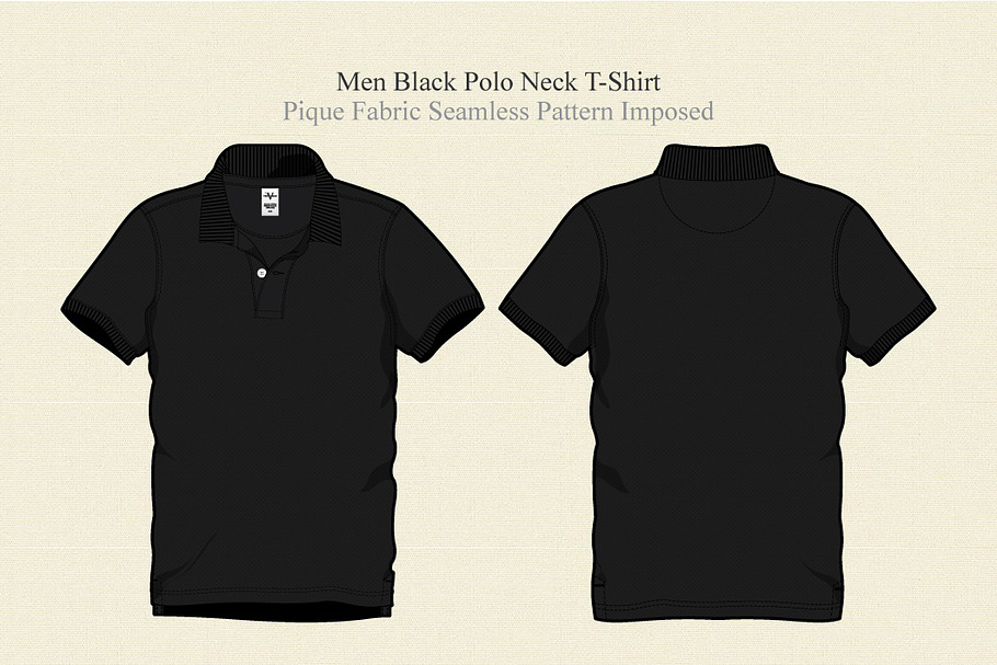 Men Black Polo Neck T-shirt