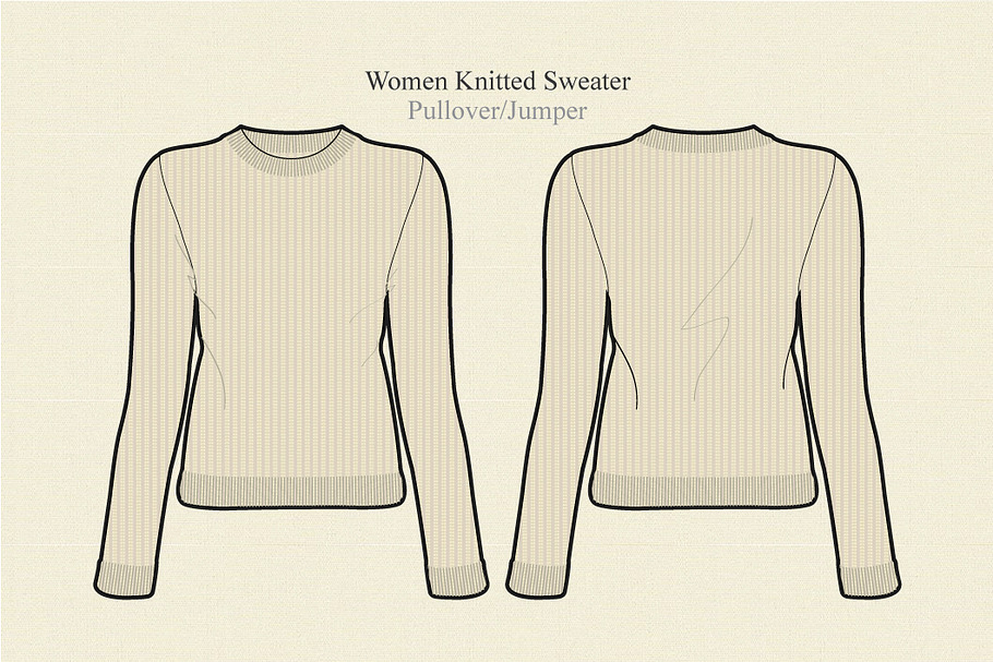 Women Knitted Sweater Vector