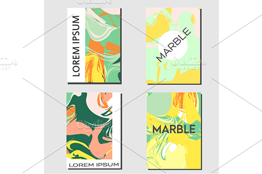 Abstract flyers with marbling effect in Textures - product preview 8