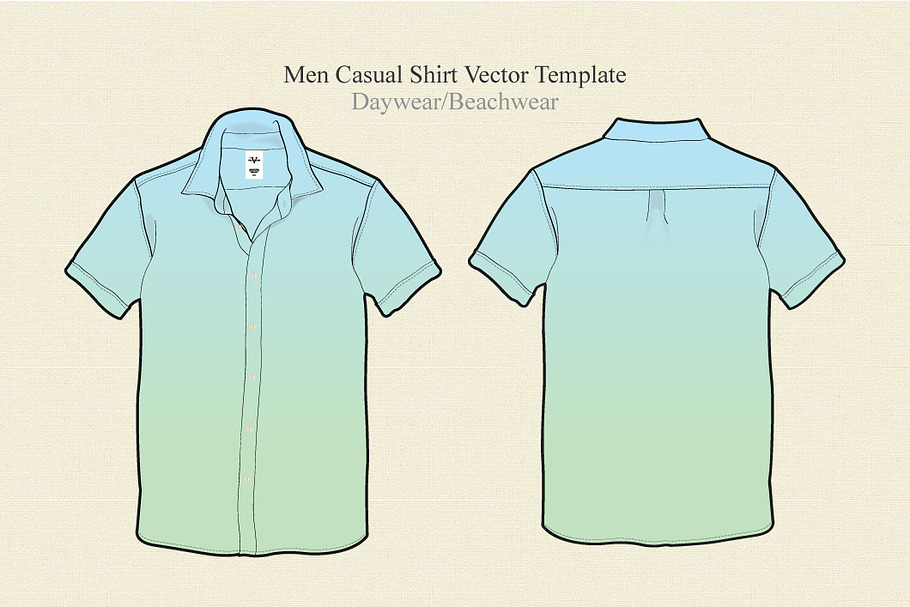 Men Casual Shirt Vector Template