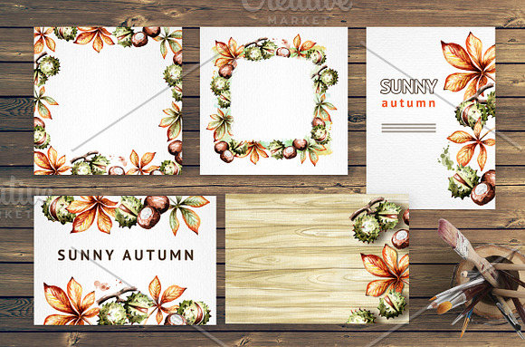 Sunny autumn. Chestnut set in Graphics - product preview 3