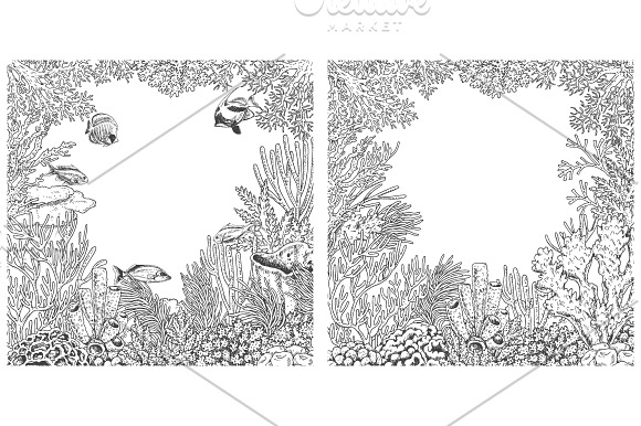 Coral Reef Monochrome in Illustrations - product preview 4