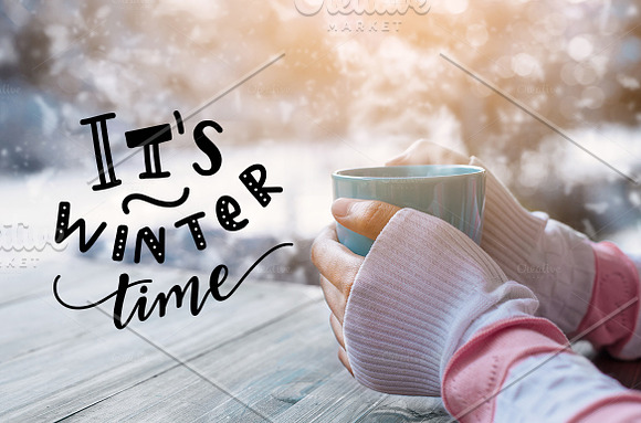 Winter illustration & lettering in Illustrations - product preview 1